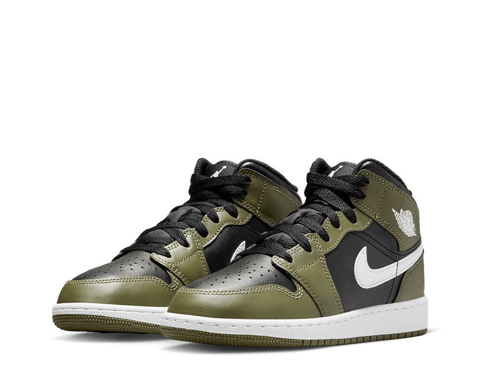 Air Jordan 1 Mid オリーブ/ブラック JORDAN BRAND AIR JORDAN 1 MID BLACK/WHITE-MEDIUM OLIVE-SAIL