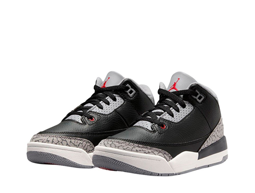 タイムセール 半額 3 Jordan Buty Retro Grey-Sail Red-Cement Black/Fire (PS) スニーカー