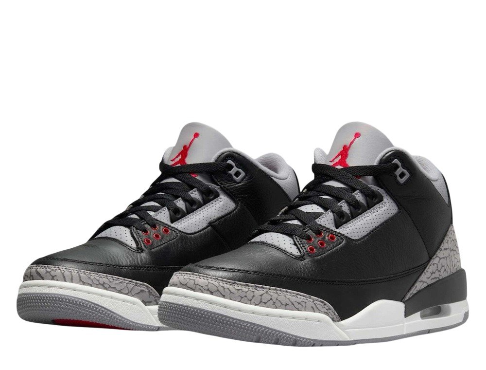 Buty Air Jordan 3 OG Black/Fire Red-Cement Grey-Sail [DN3707