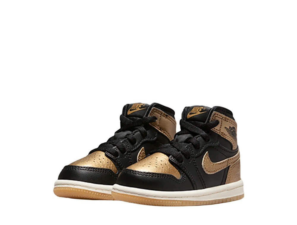Buty Jordan 1 Retro High OG 'Black and Gold' (TD) Złote