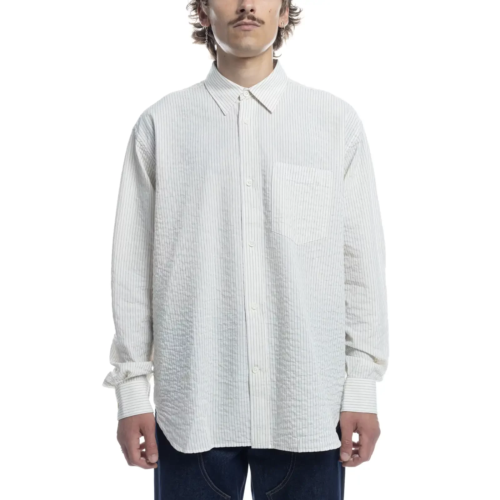 Shirts Norse Projects Mo Oversized Striped Shirt 'Ecru' (N40
