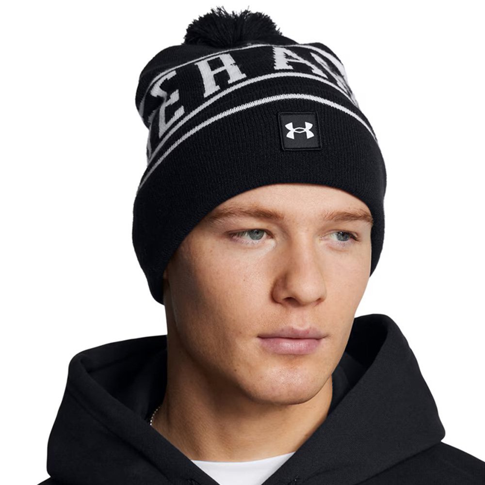 Czapka Under Armour Halftime Pom Beanie Czarna [1386634-001