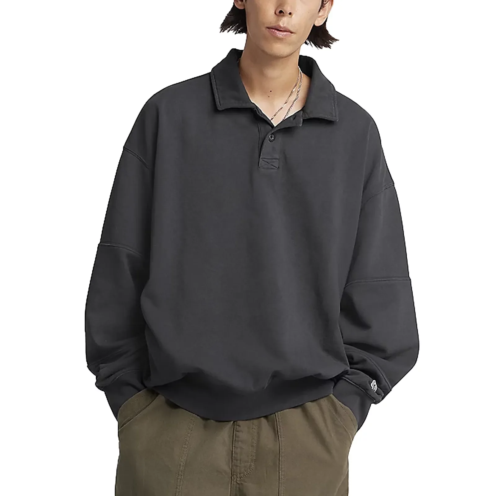 【ANGLAN】Stripe Kangaroo Rugby Sweat Shirt ANGLAN】Stripe Kangaroo Rugby Sweat Shirt