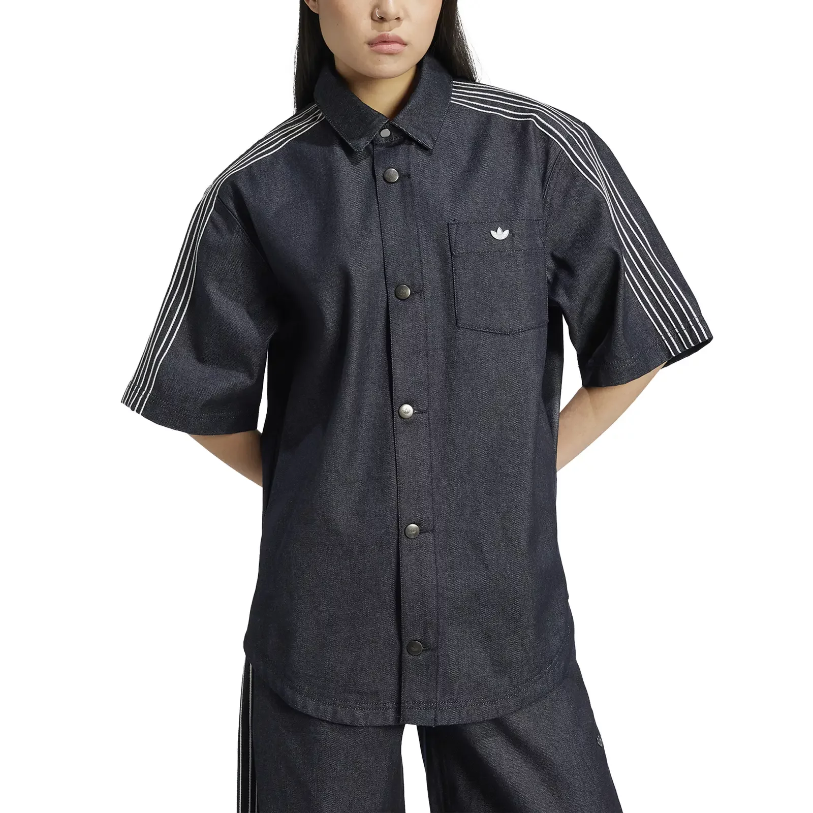 Shirts adidas Denim Short Sleeve Shirt W 'Indigo Denim' (JJ3146) WSS