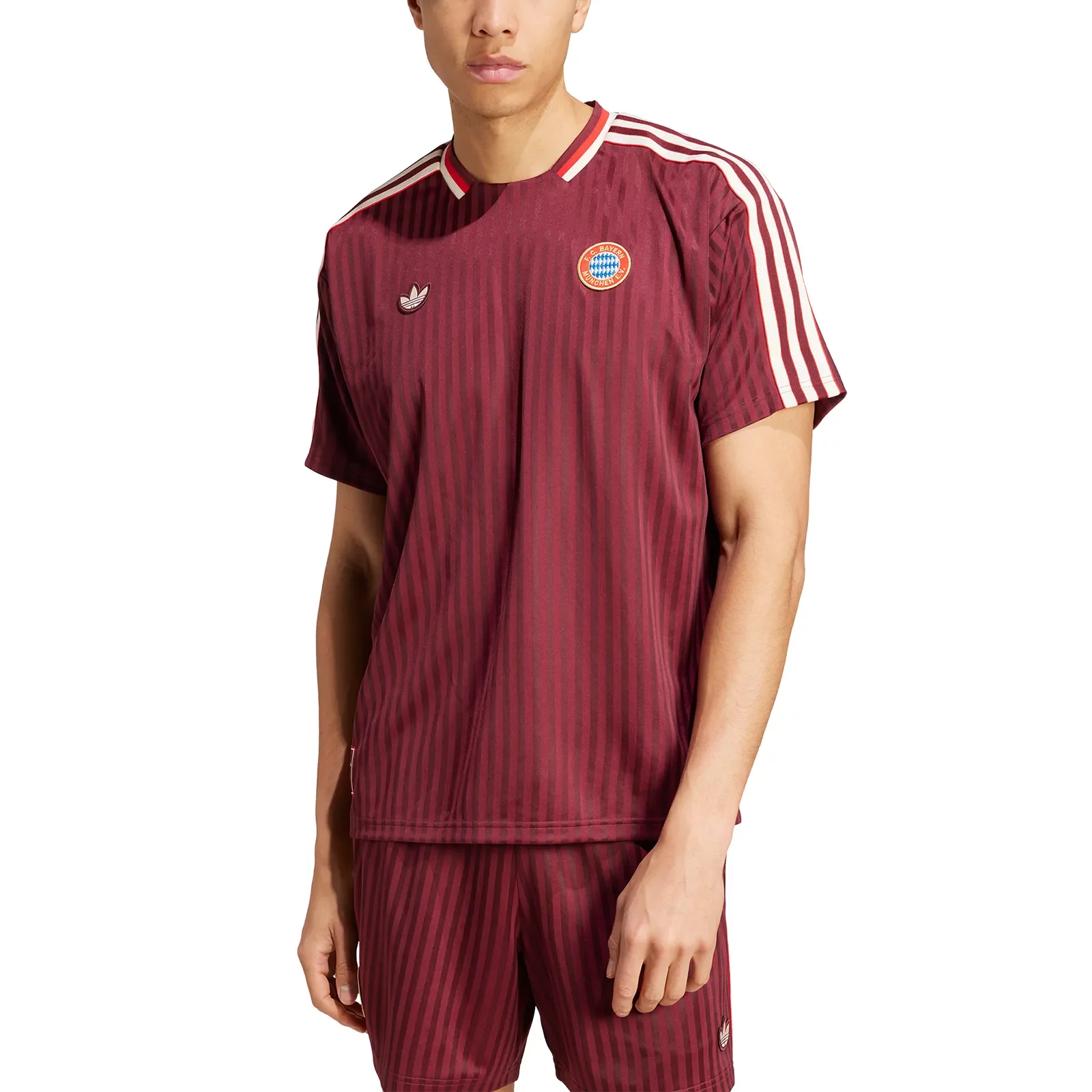 ★★Adairs★★ FC Bayern Terrace Icon Jersey Shadow Red JF05 T-shirts adidas FC Bayern Terrace Icons Jersey 'Shadow Red