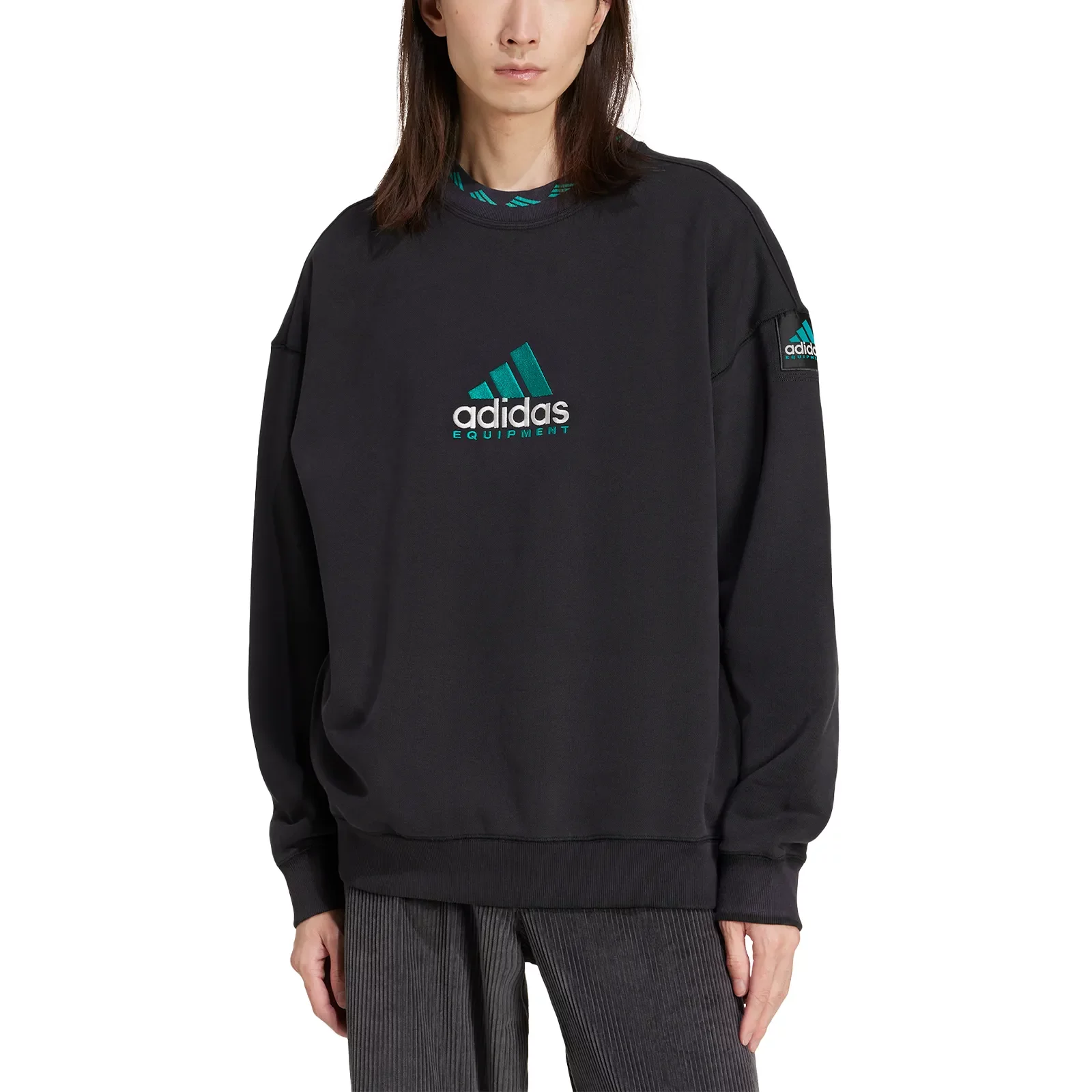 Sweatshirts adidas EQT Washed Crew 'Black' (JC8222) WSS