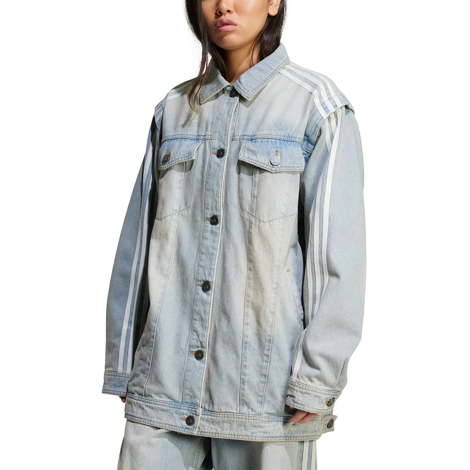 【AAKE】COZ DENIM PT Shirts adidas Adilenium Two-In-One Denim Shirt W 'Light
