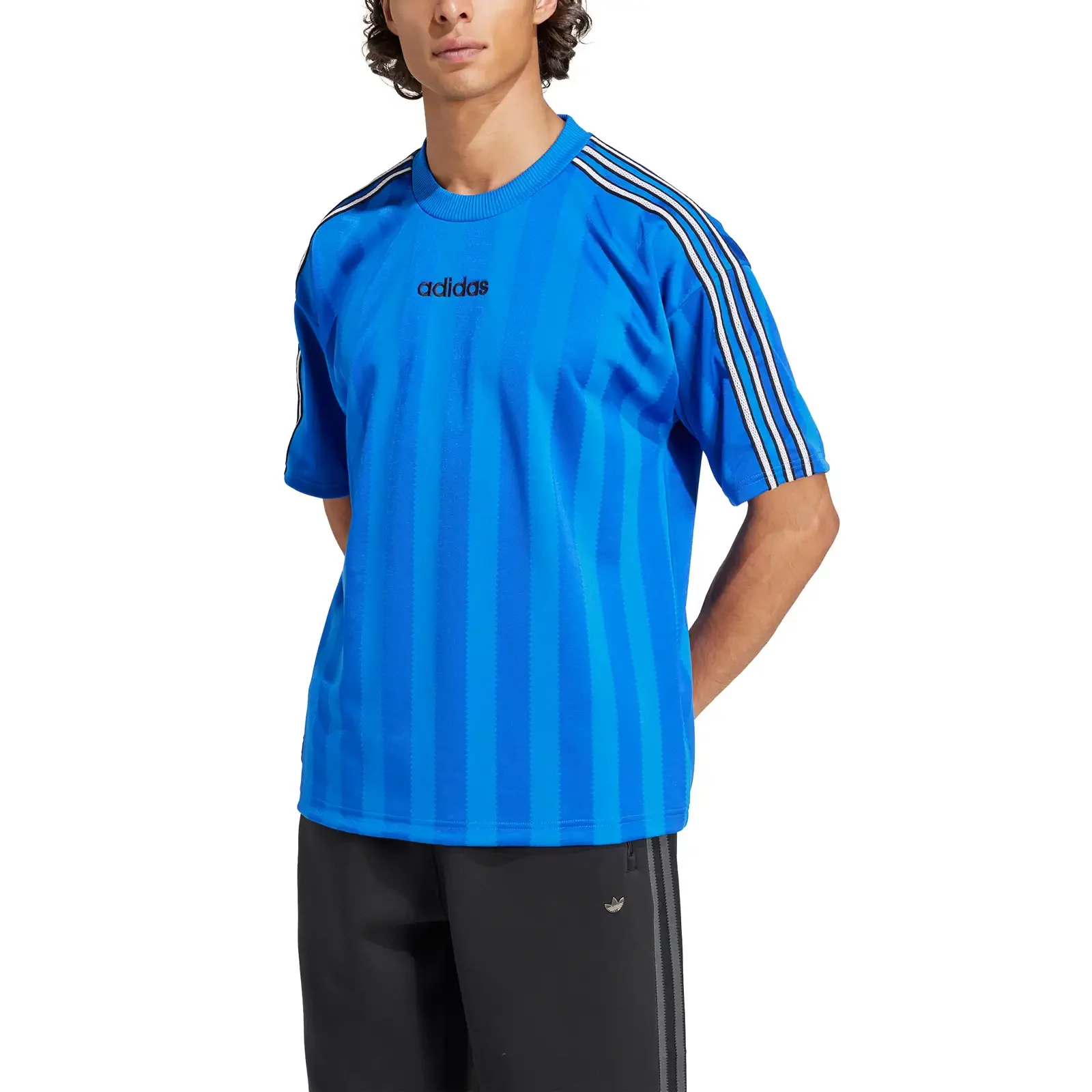 スキンズ T-shirts adidas 90's Stripe Jersey 'Blue' (JX3069) | WSS
