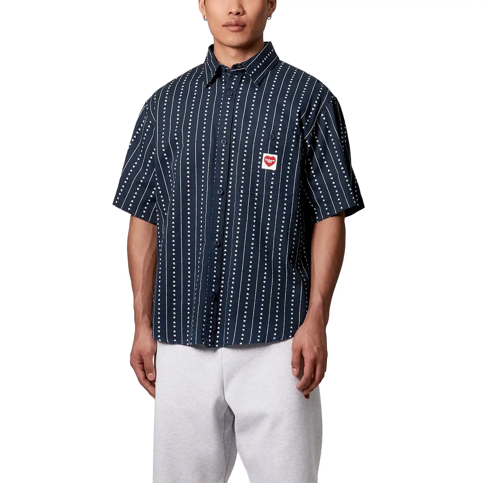 Shirts Carhartt WIP Drewe Shirt Heart 'Pinstripe Ink
