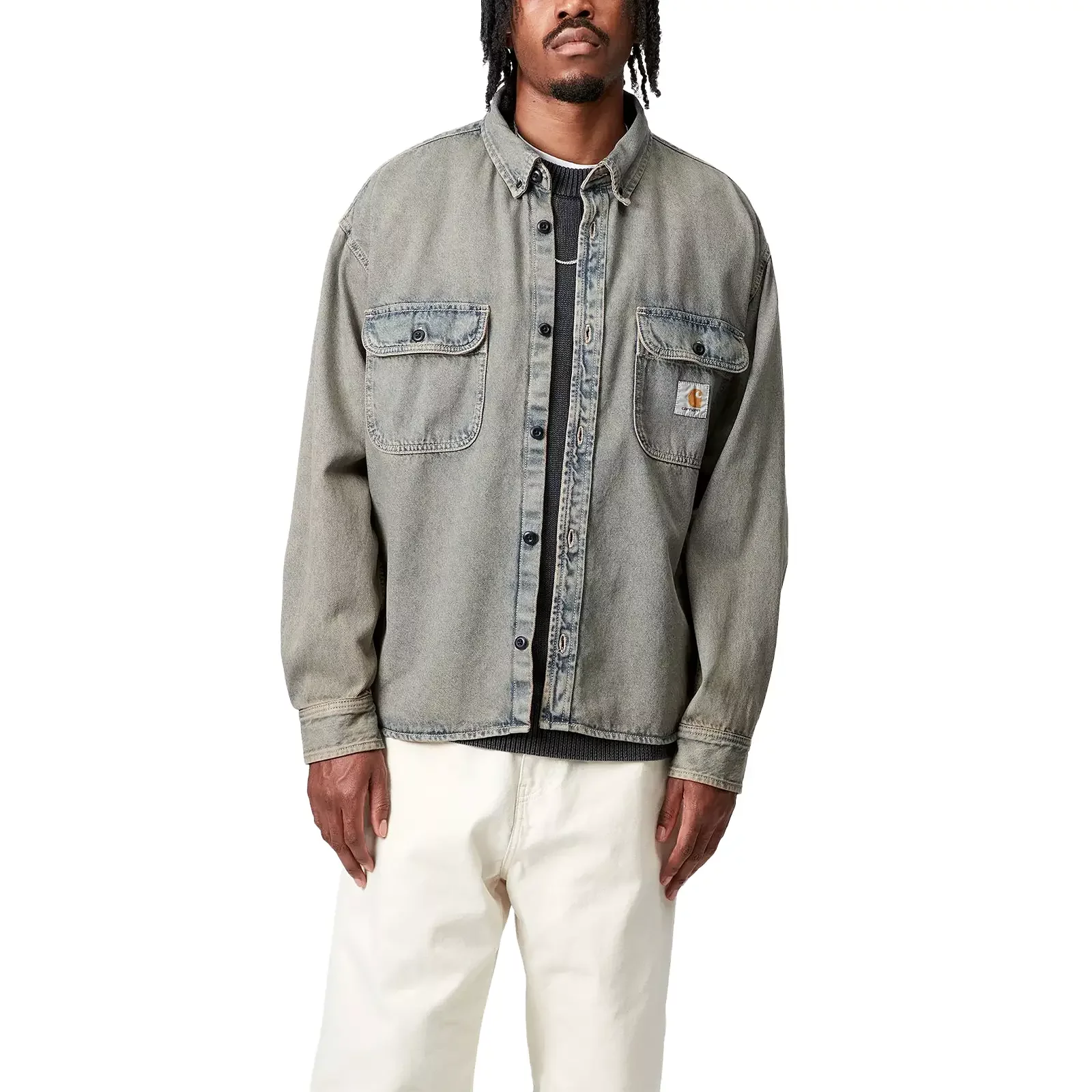 Me  Odzież Carhartt WIP Tigan Shirt Jacket 'Blue Leather