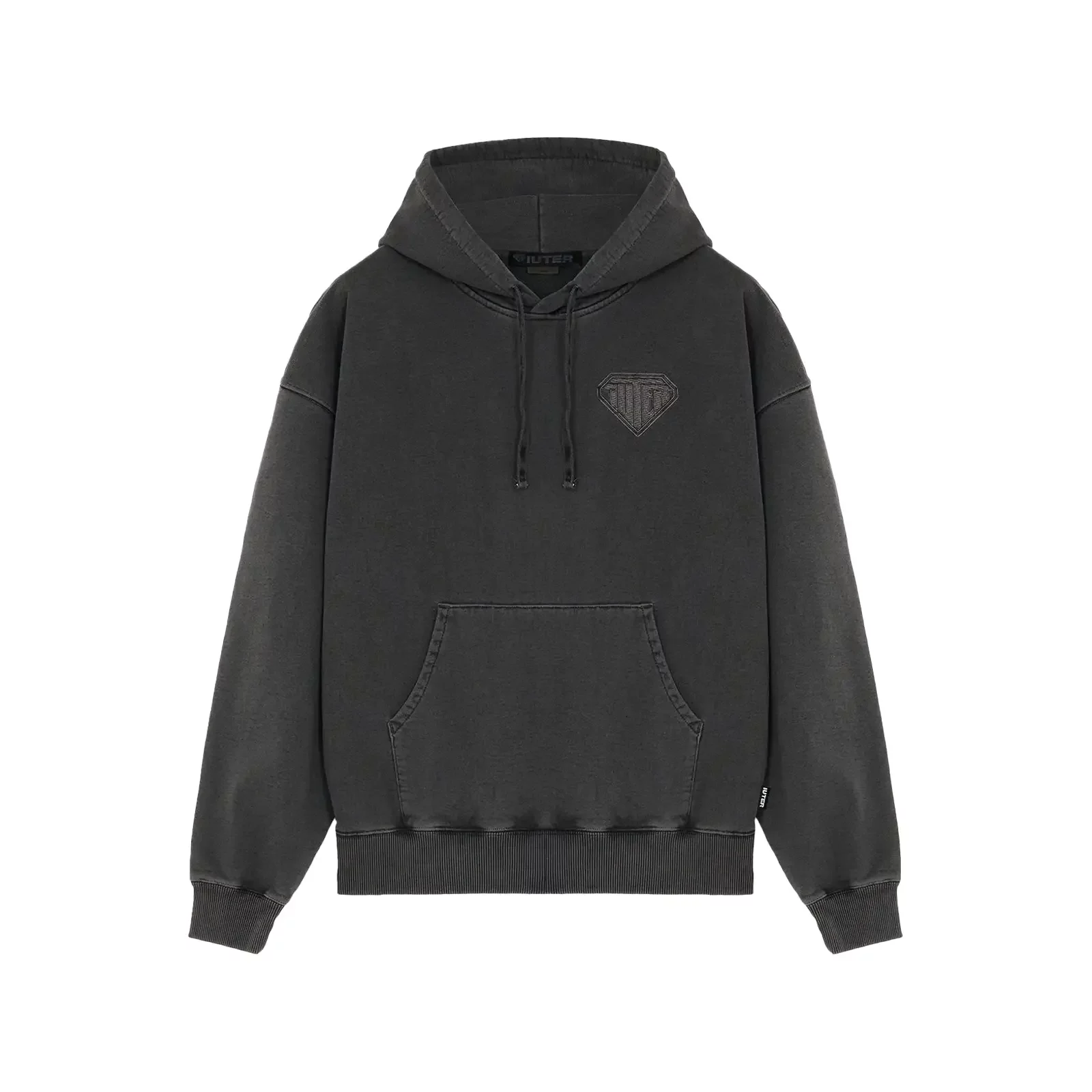 にいに BLACK) - T - shirts Iuter Logo Pigment Dyed Hoodie 'Black