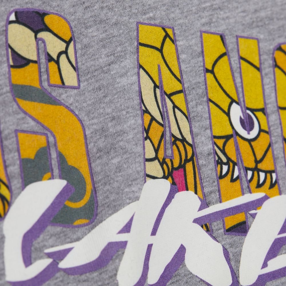 Mitchell &amp; Ness - mitchell&amp;ness Lakers ゲームシャツ Men's Purple Los Angeles Lakers Vintage Logo Game Time Mesh