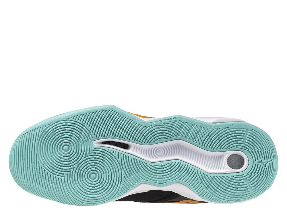 洋楽 Stuntdouble & Tenshun / You Can't Polish BUTY MIZUNO WAVE MOMENTUM PRO MID / BLACK/TANGELO/ICE GREEN