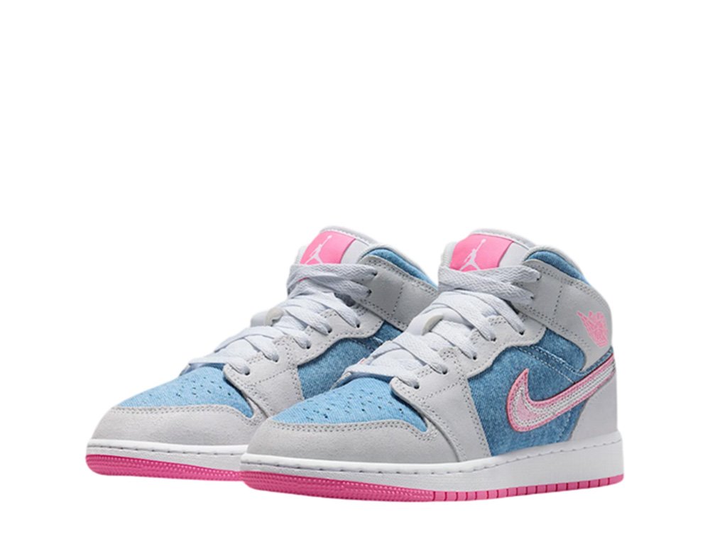 シューズ(女性用) Nike AirJordan 1 Mid SEGS HQ1999-400 23c Air Jordan 1 Mid GS Denim Sequin HQ1999-400