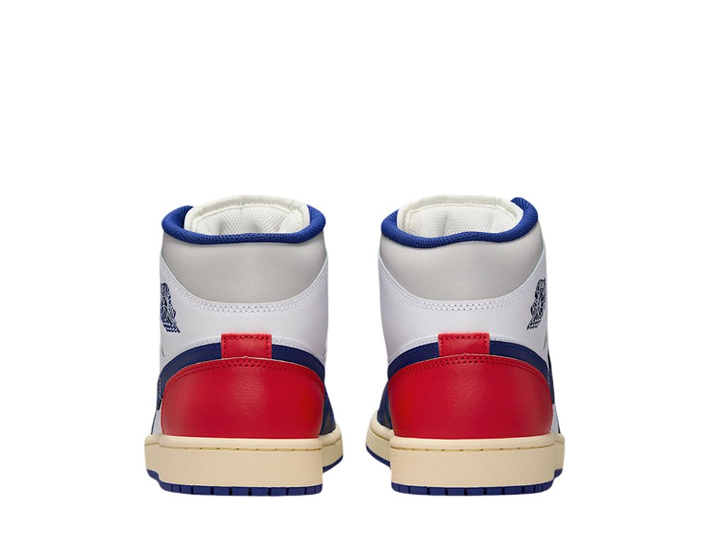 Air Jordan Mid Navy Blue and White Shoes