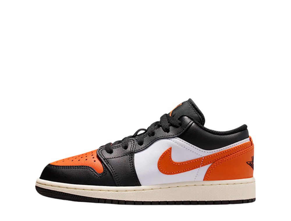 Buty Air Jordan 1 Low (GS) Czarno-Pomarańczowe [553560-081
