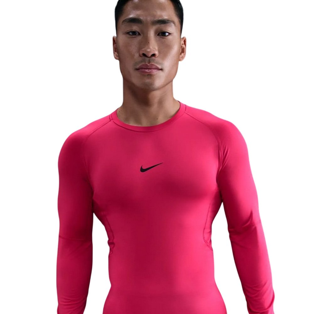 Nike Pro Dri-FIT Tight Long-Sleeve Fitness Top Pink