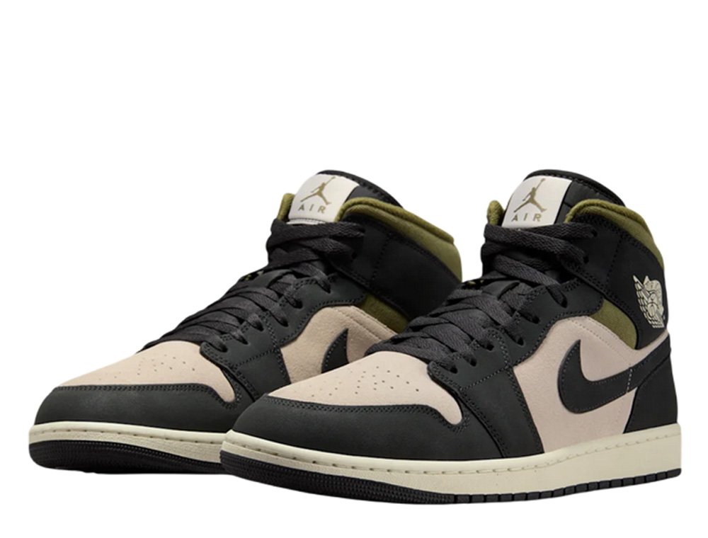 Air Jordan Mid SE Black and Green Shoes