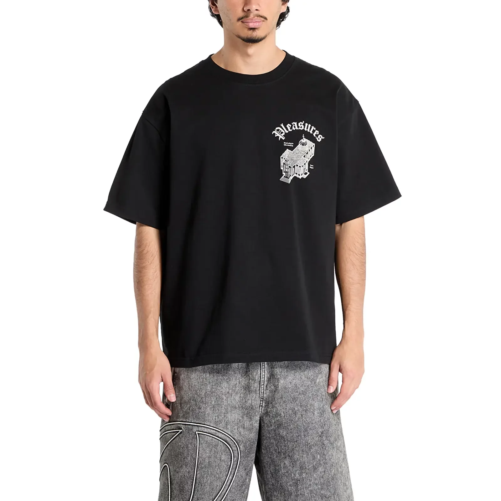 Pleasures Chapel Heavyweight Shirt 'Black' (P25SU021-BLACK