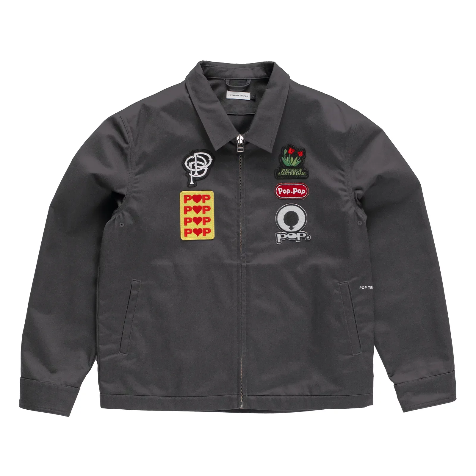 Pop Trading Company Full Zip Worker Jacket 'Anthracite
