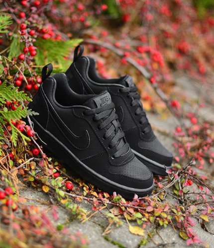 nike court borough low (gs) czarne nike court borough low (gs) czarne