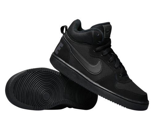 nike court borough mid (gs) czarne nike court borough mid (gs) czarne