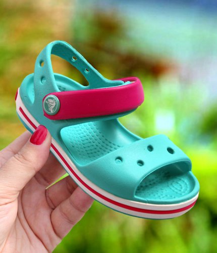crocs crocband sandal kids zielono-różowe crocs crocband sandal kids zielono-różowe