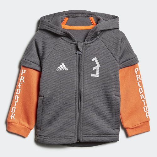 adidas i mini-me predator full zip hoodie szaro-pomarańczowy adidas i mini-me predator full zip hoodie szaro-pomarańczowy