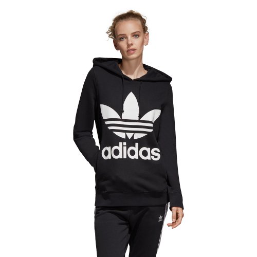 adidas trefoil hoodie czarno-biała adidas trefoil hoodie czarno-biała