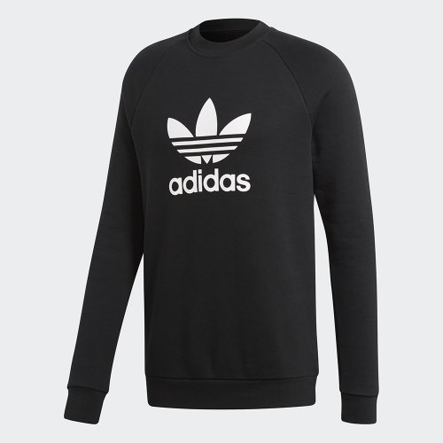 adidas originals trefoil crewneck czarno-biała adidas originals trefoil crewneck czarno-biała