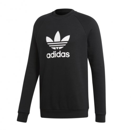 adidas originals trefoil crewneck czarno-biała adidas originals trefoil crewneck czarno-biała