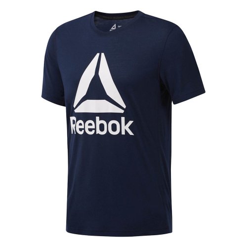 reebok workout ready supremium 2.0 tee granatowo-biała reebok workout ready supremium 2.0 tee granatowo-biała