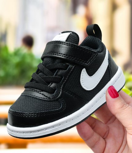 nike court borough low pe (tdv) czarno-białe nike court borough low pe (tdv) czarno-białe