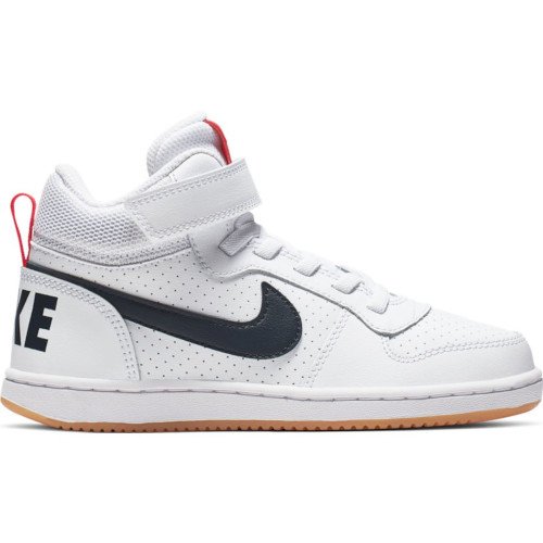 Nike Court Borough Mid (PSV) dla dzieci biaÅo-granatowe [870026-107] - butydlamalucha.pl