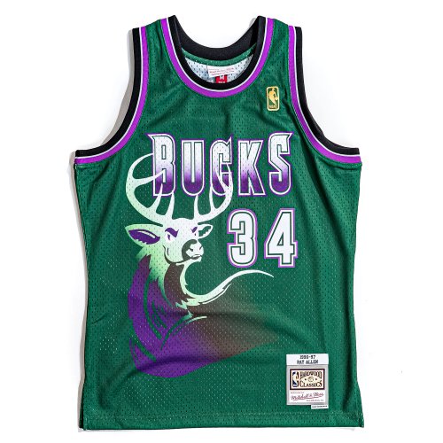 希少 公式 adidas NBA BUCKS レイアレン ユニフォーム 34番 Adidas RAY ALLEN No. 34 MILWAUKEE BUCKS (Size LG) Basketball