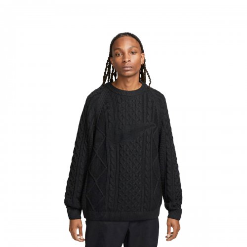 Swetry Nike Cable Knit Sweater 'Black' (DQ5176-010) | WSS
