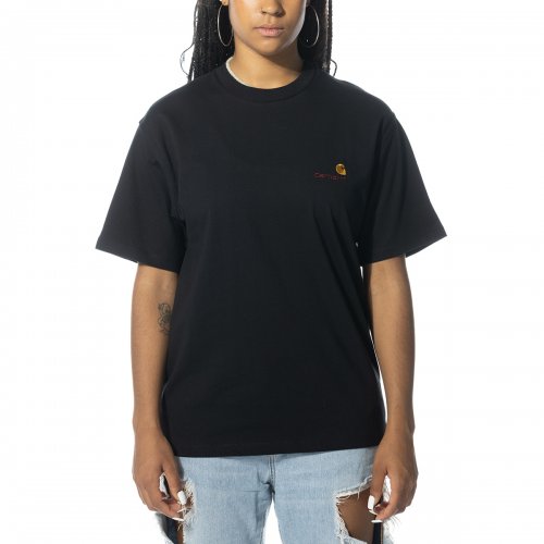 CARHARTT WIP | S/S AMERICAN SCRIPT T-SHIRT BLACK 半袖Tシャツ T-shirt Carhartt WIP S/S American Script T-Shirt W 'Black