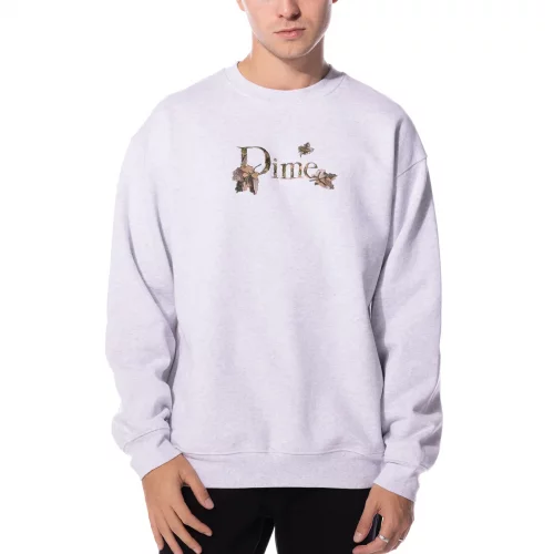 Sweatshirts Dime Classic Leafy Embroidered Crew 'Ash