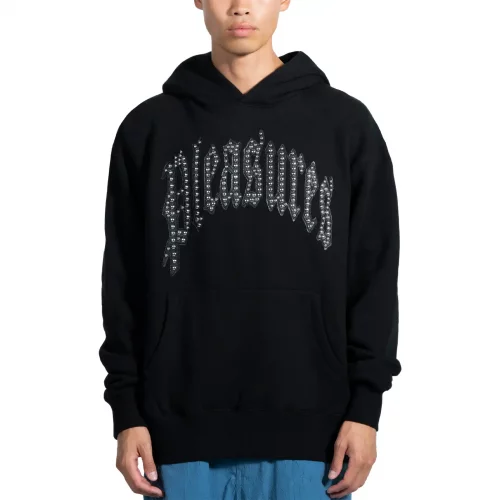 Sweatshirts Pleasures Twitch Studded Hoodie 'Black' (P24F043