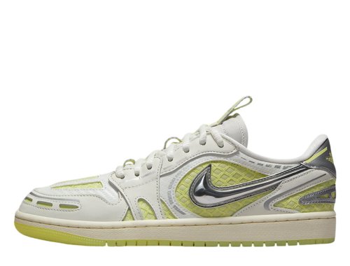 Air Jordan 1 Low Method of Make White and Green Shoes
