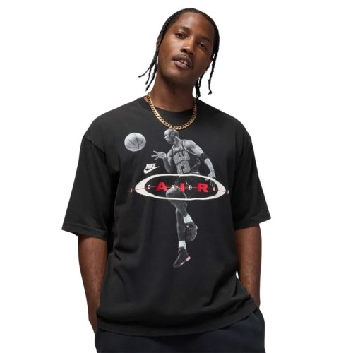 ★ Nike★ Jordan Brooklyn T-Shirt M Black Sail HQ8925010 HQ Męski oversizowy T-shirt z grafiką Jordan Brooklyn. Nike PL