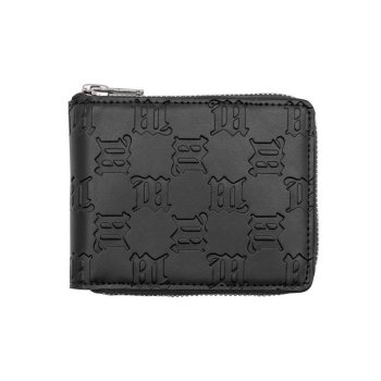MISBHV Embossed Monogram Bifold Leather Wallet Black