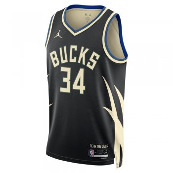 Nike Men's Milwaukee Bucks Giannis Antetokounmpo #34 Black Dri-Fit Swingman Jersey, XXL