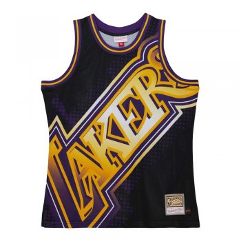 Mitchell & Ness Los Angeles Lakers Purple Big Face Jersey Swingman NBA HWC  Basketball Trikot