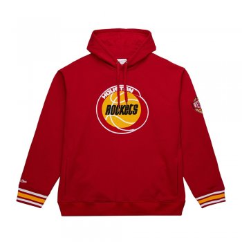 Mitchell&Ness NBA Chainstitch Fleece Vintage Logo Houston Rockets  Sweatshirt Red