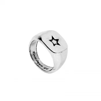 Life　TORSADE RING　#16 silver 925 twojeys-star-signet-ring-