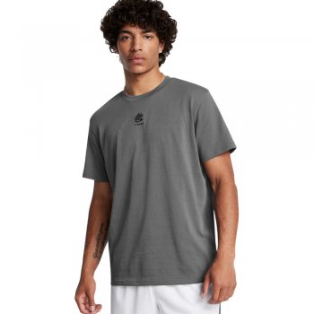 リーリヤ　sec Under Armour Curry Logo Heavyweight T-Shirt Grey [1387107