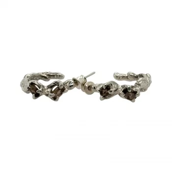 ☆TATIANA☆ Silver 925 Crystal Flow Hoop Earrings EC3163 MUSINSA | TATIANA (Silver 925) Crystal Flow Hoop Earrings EC3163