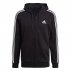 Bluza męska adidas Essentials French Terry 3-Stripes Full-Zip Hoodie Czarna