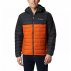 kurtka columbia powder lite™ hooded jacket m czarno-pomarańczowa